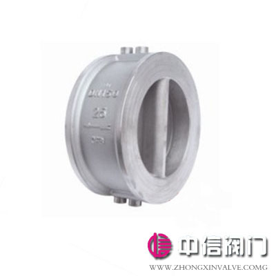 H77X双瓣蝶式旋启式软密封对夹止回阀